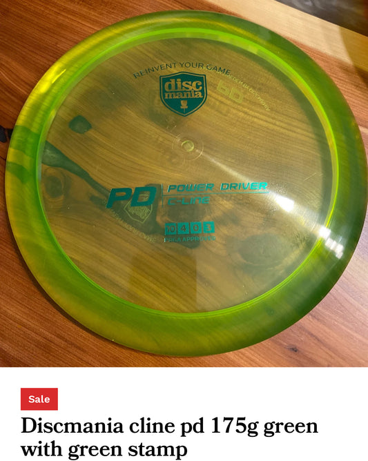 Discmania cline pd 175g green with green stamp